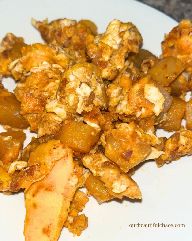 Dairy-Free Breakfast Scramble Recipe with Eggs, Chorizo and Potatoes!