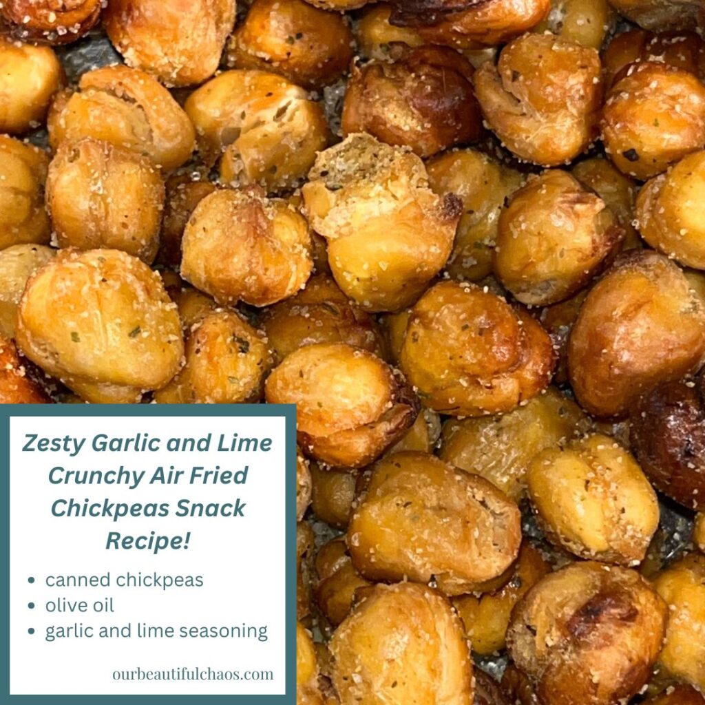 Zesty Garlic and Lime Crunchy Air Fried Chickpeas Snack Recipe!