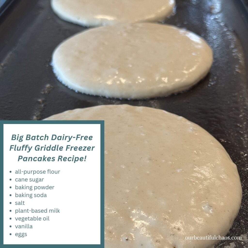 The Best Big Batch Dairy-Free Fluffy Griddle Freezer Pancakes Recipe!
