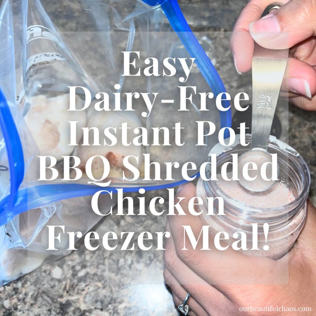 Easy Dairy-Free Instant Pot BBQ Shredded Chicken Freezer Meal!