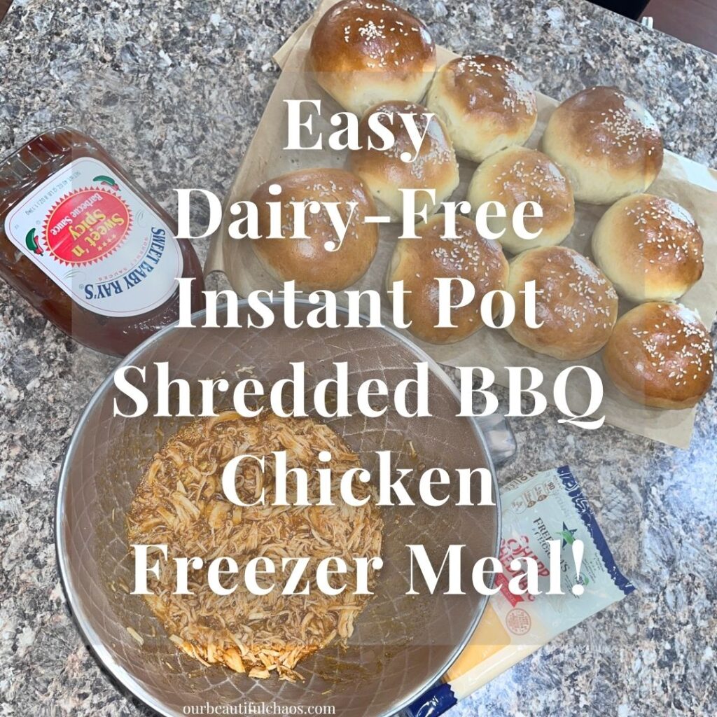 Easy Dairy-Free Instant Pot BBQ Shredded Chicken Freezer Meal!
