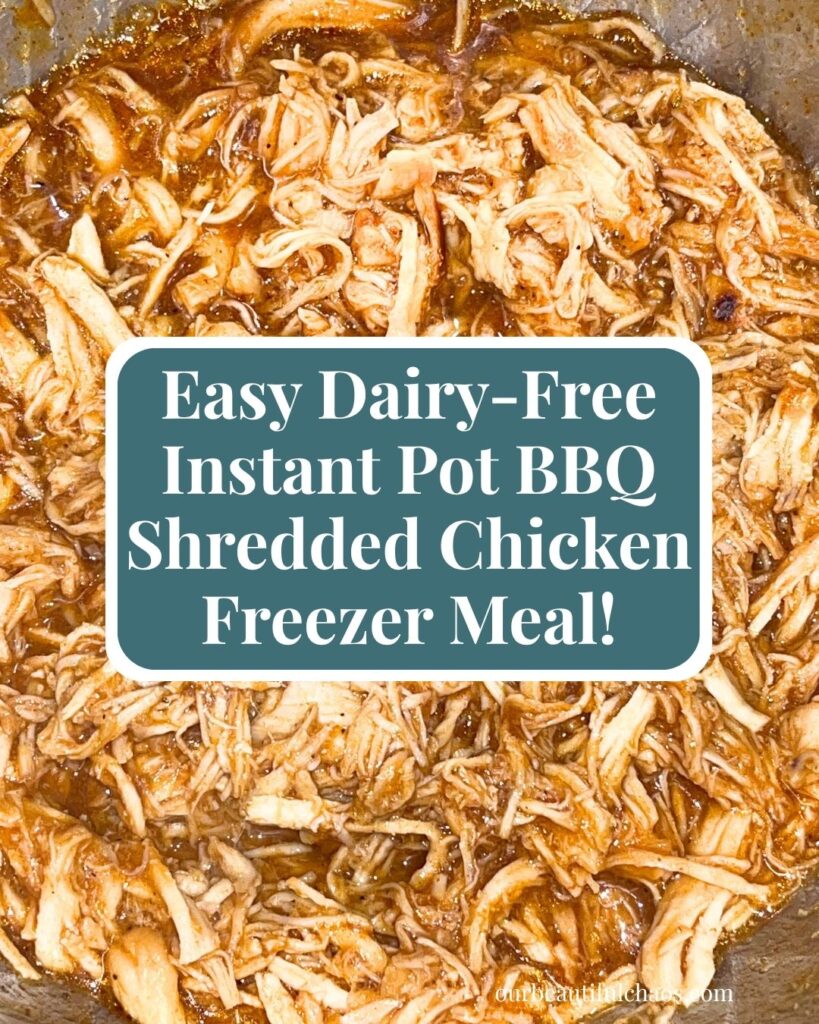 Easy Dairy-Free Instant Pot BBQ Shredded Chicken Freezer Meal!