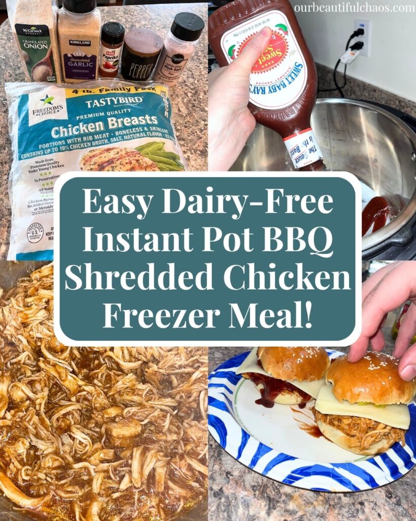Easy Dairy-Free Instant Pot BBQ Shredded Chicken Freezer Meal!