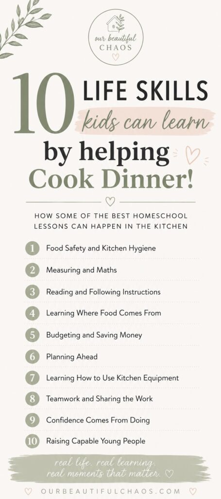 10 Life Skills Kids Can Learn by Helping Cook Dinner!