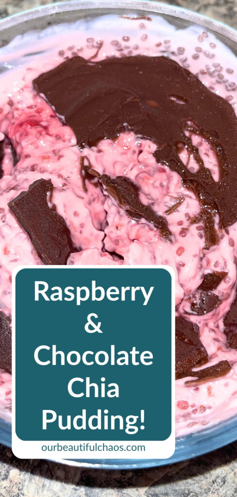 Easy Overnight Raspberry Chia Pudding With a Chocolate Crackling Topping! (Dairy-Free)