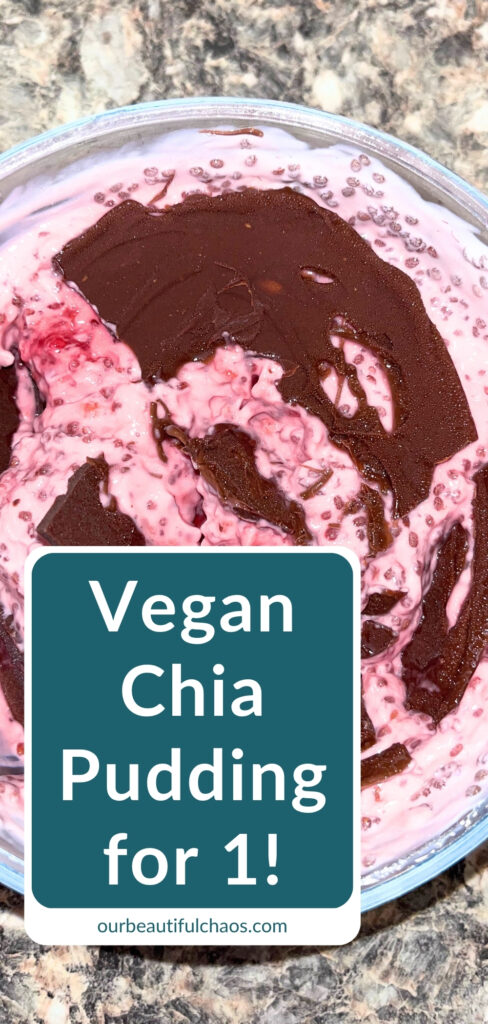 Easy Overnight Raspberry Chia Pudding With a Chocolate Crackling Topping! (Dairy-Free)