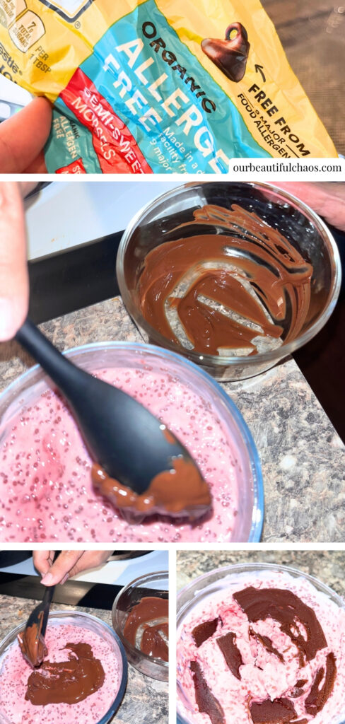 Easy Overnight Raspberry Chia Pudding With a Chocolate Crackling Topping! (Dairy-Free)