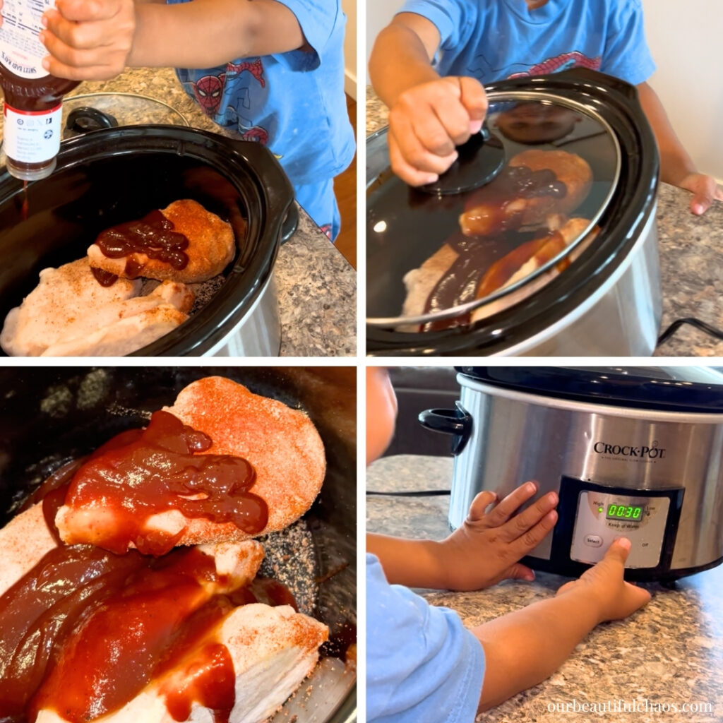 Easy Slow Cooker BBQ Shredded Chicken From Frozen (Dairy-Free)